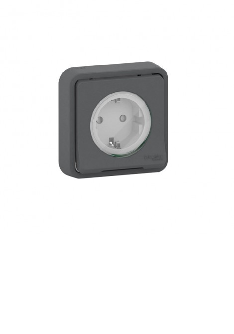 (Preview 1) Mureva πρίζα σούκο ασφαλείας χωνευτή ανθρακί 16A IP55 SCHNEIDER