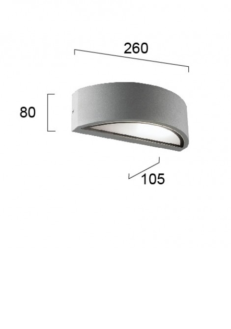 (Preview 2) Απλίκα τοίχου rhodes ασημί 26W E27 IP44 VIOKEF