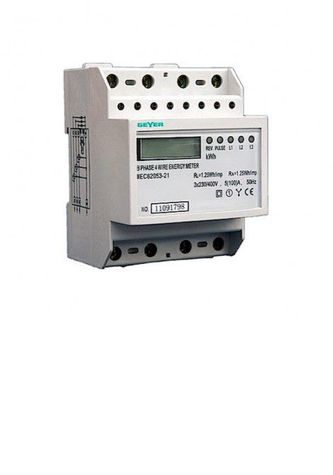 (Preview 1) Μετρητής ενέργειας ράγας ηλεκτρονικός τριφασικός 100A GEYER