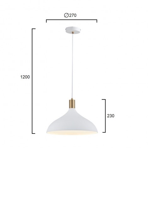 (Preview 2) Φωτιστικό κρεμαστό μεταλλικό λευκό lamas E27 VIOKEF