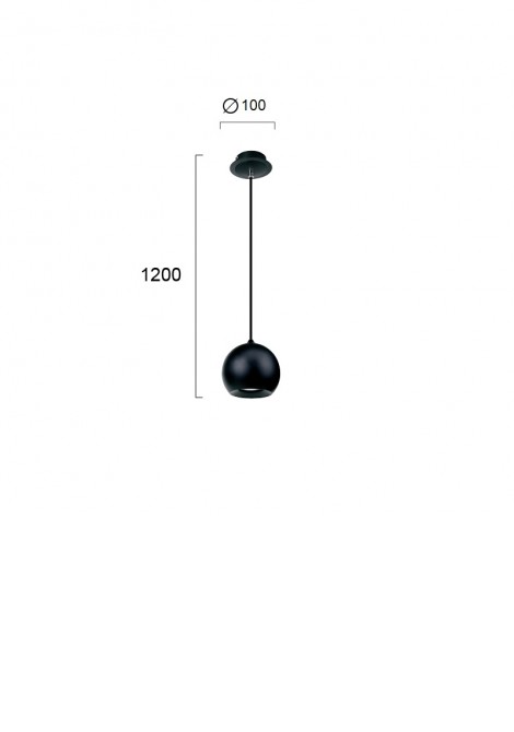 (Preview 2) Μονόφωτο κρεμαστό μεταλλικό μαύρο ball GU10 VIOKEF 