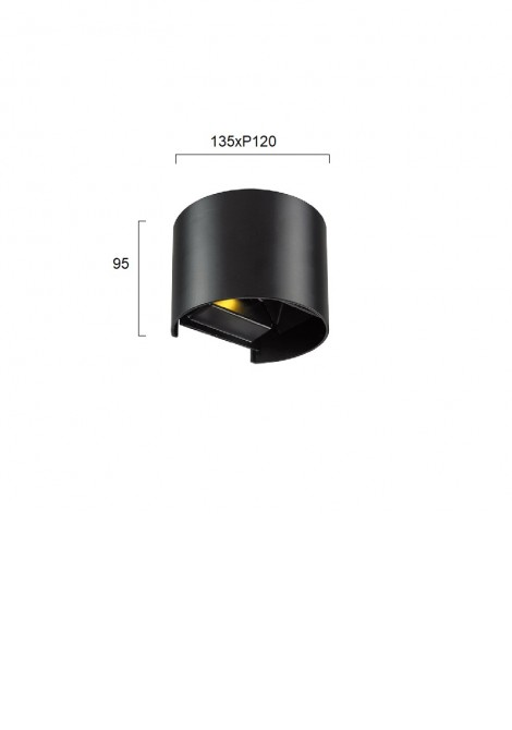 (Preview 2) Απλίκα τοίχου στρογγυλή μαύρη greg Led IP44 VIOKEF