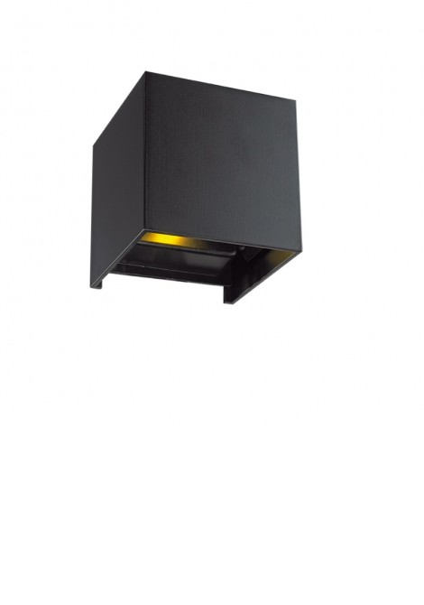 (Preview 1) Απλίκα τοίχου τετράγωνη μαύρη greg Led IP44 VIOKEF