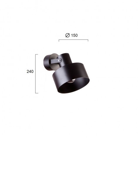 (Preview 2) Σποτ επίτοιχο μαύρο norton E27 VIOKEF