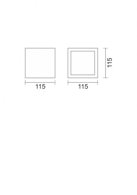 (Preview 2) Γύψινη απλίκα τοίχου ασημί 115x115 G9 SPOTLIGHT