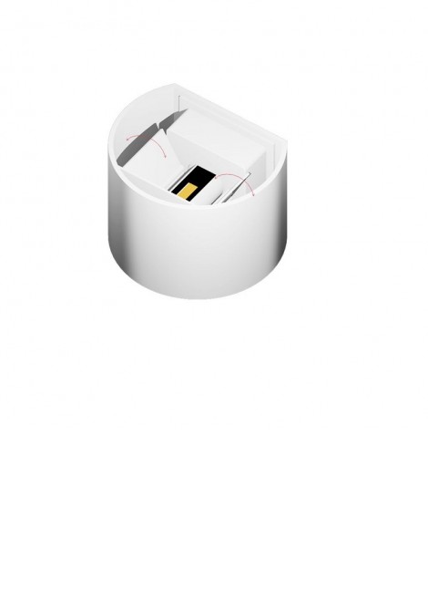 (Preview 1) Απλίκα τοίχου λευκή στρογγυλή 2x3W Led IP44 SPOTLIGHT