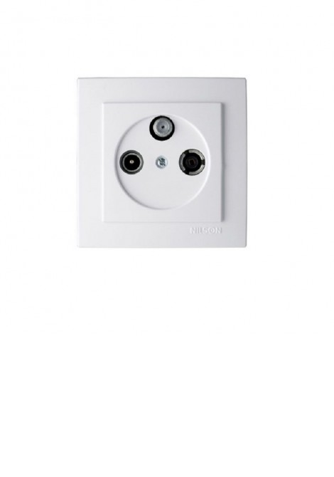 (Preview 1) Nilson Πρίζα TV-Radio-SAT τερματική λευκή GEYER