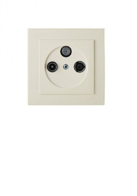 (Preview 1) Nilson Πρίζα TV-Radio-SAT τερματική μπεζ GEYER