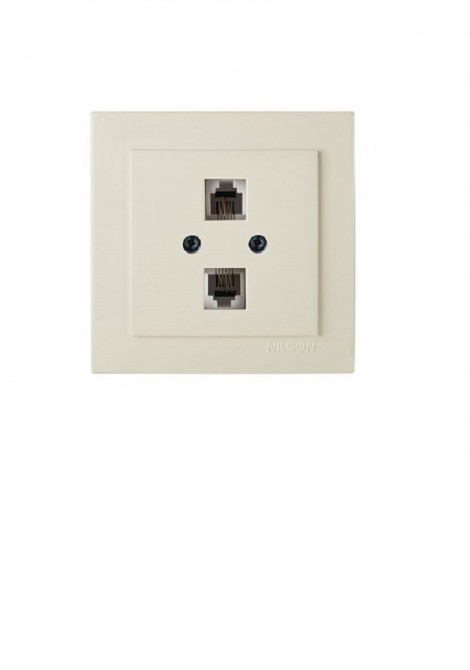 (Preview 1) Nilson Πρίζα τηλεφώνου διπλή μπεζ GEYER