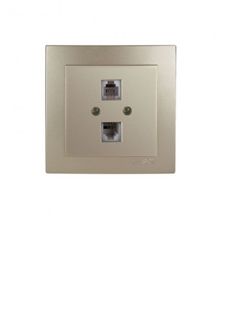 (Preview 1) Nilson Πρίζα δικτύου CAT5 διπλή σατινέ GEYER