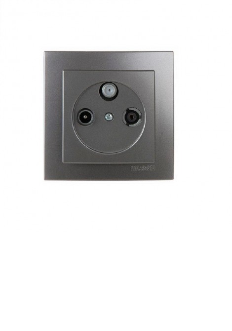 (Preview 1) Nilson Πρίζα TV-Radio-SAT διελεύσεως ανθρακί GEYER