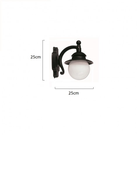 (Preview 2) Απλίκα τοίχου πλαστική μαύρη Ε14 IP43 125K LIDO