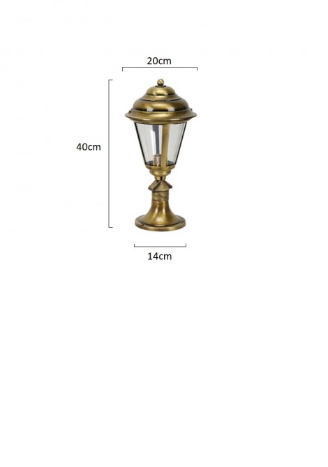 (Preview 2) Φωτιστικό κολωνάκι ορειχάλκινο οξυντέ H40 E27 IP43 LIDO
