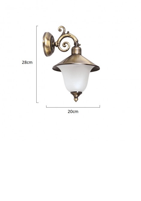 (Preview 2) Απλίκα τοίχου ορειχάλκινη οξυντέ H28 E14 IP43 LIDO