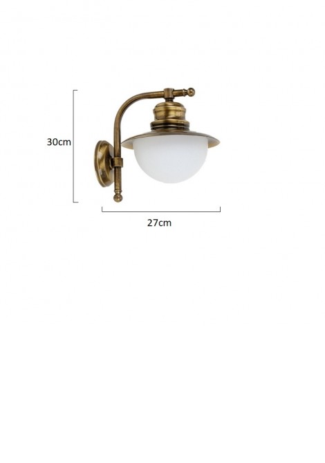 (Preview 2) Απλίκα τοίχου ορειχάλκινη οξυντέ H30 E27 IP43 LIDO