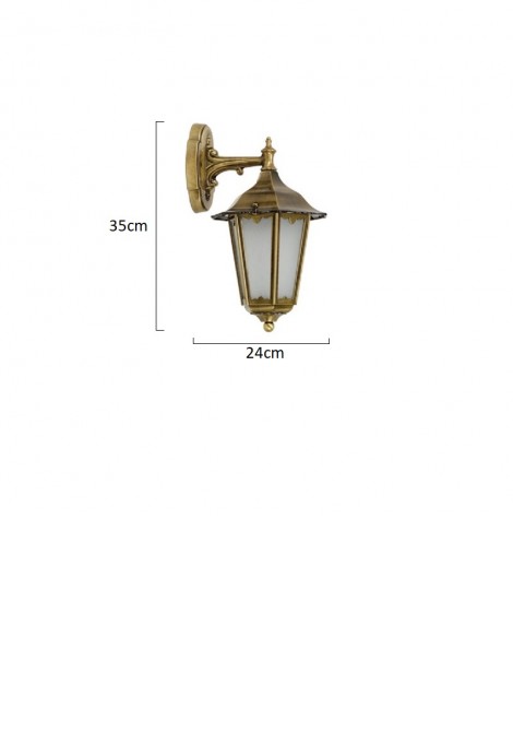 (Preview 2) Φωτιστικό φανάρι ορειχάλκινο οξυντέ IP43 E27 LIDO