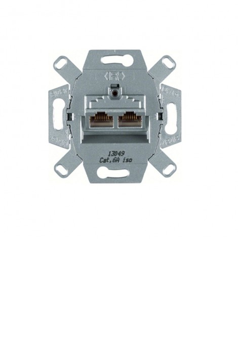 (Preview 1) Berker μηχανισμός πρίζα δικτύου STP Cat6A διπλή RJ45 HAGER