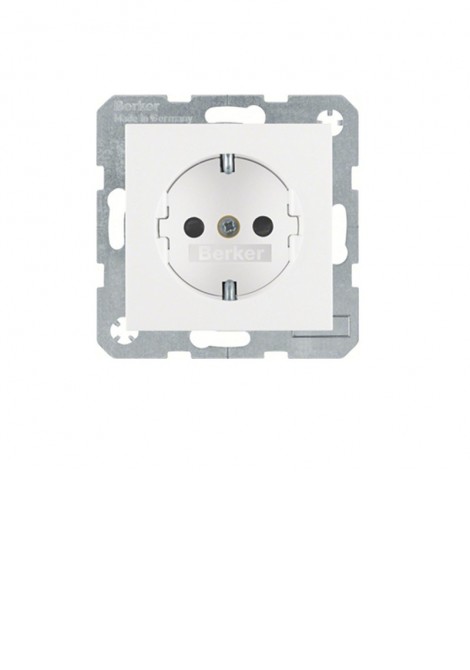 (Preview 1) Berker S1 μηχανισμός πρίζα σούκο ασφαλείας λευκή HAGER