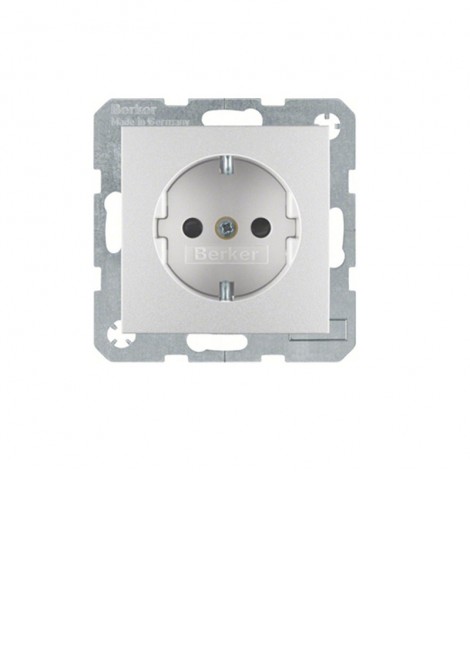(Preview 1) Berker S1 μηχανισμός πρίζα σούκο ασφαλείας αλουμίνιο HAGER