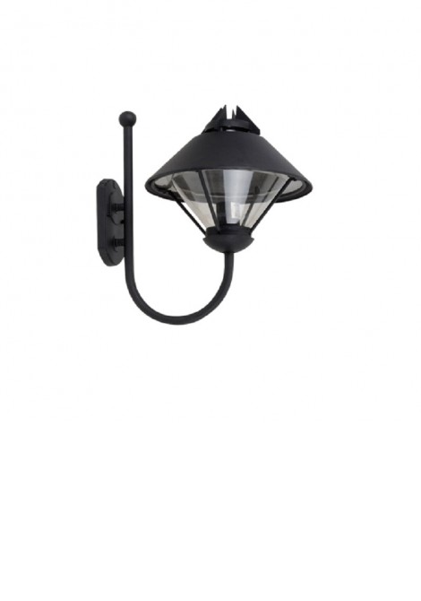 (Preview 1) Απλίκα τοίχου αλουμίνιο μαύρη H44.5 E27 IP43 LIDO