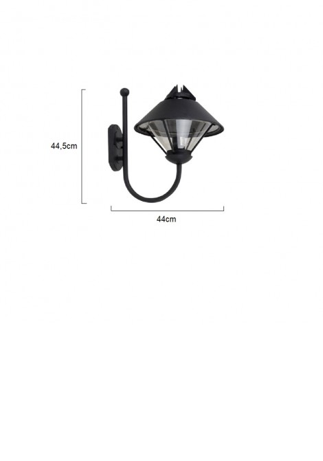 (Preview 2) Απλίκα τοίχου αλουμίνιο μαύρη H44.5 E27 IP43 LIDO