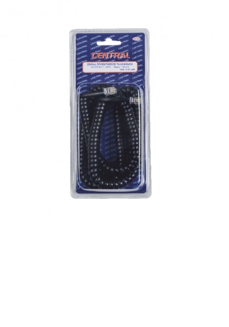 (Preview 2) Σπιράλ RJ9 ακουστικού τηλεφώνου μαύρο CENTRAL