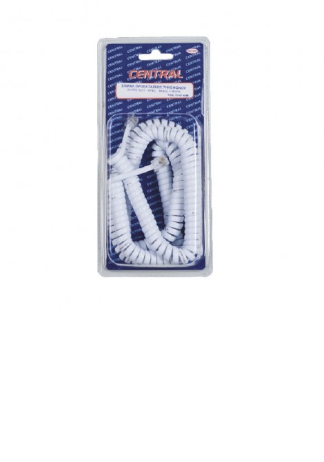 (Preview 2) Σπιράλ RJ9 ακουστικού τηλεφώνου προεκτάσεως λευκό CENTRAL