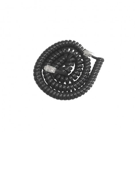 (Preview 1) Σπιράλ RJ9 ακουστικού τηλεφώνου προεκτάσεως μαύρο CENTRAL