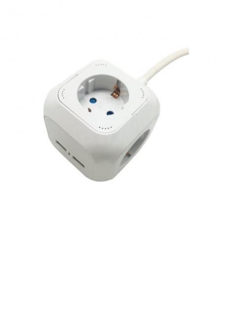 (Preview 1) Πολύπριζο ασφαλείας κύβος Cube 4 θέσεων & 2 θεσεων USB SPOTLIGHT