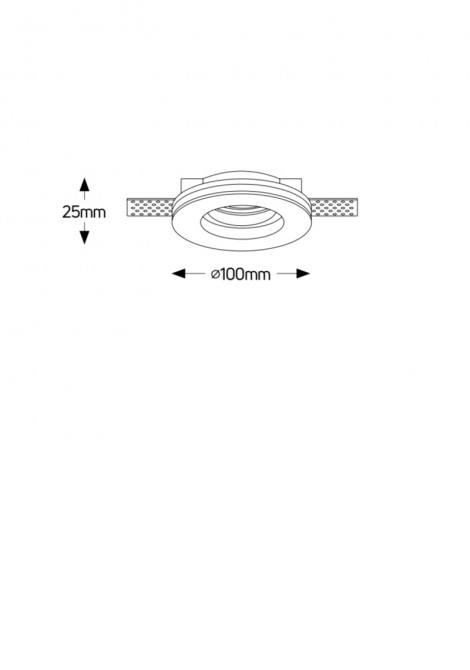 (Preview 2) Γύψινο σποτ οροφής χωνευτό στρογγυλό Ø100 GU10 GEYER
