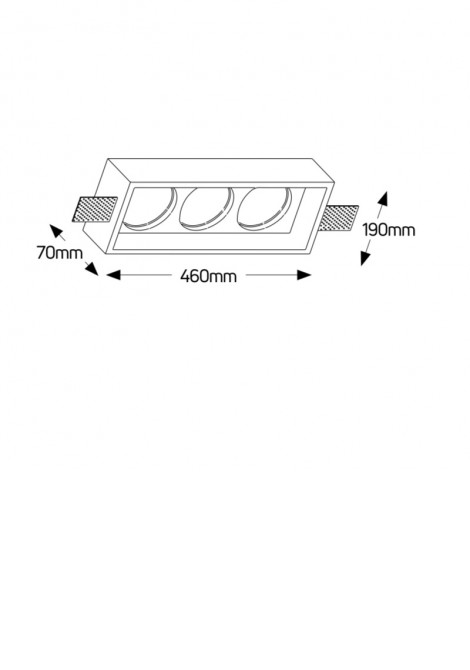 (Preview 2) Γύψινο σποτ οροφής χωνευτό τριπλό τετράγωνο 460x190 R111 GEYER