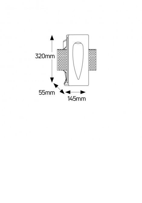 (Preview 2) Γύψινη απλίκα τοίχου Steplight δάκρυ GU10 GEYER