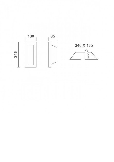 (Preview 2) Γύψινη απλίκα τοίχου ορθογώνια Steplight GU10 7W SPOTLIGHT