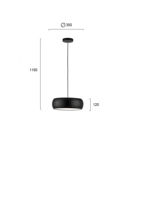 (Preview 2) Φωτιστικό κρεμαστό LED 24W 3000K μεταλλικό μαύρο Sali VIOKEF