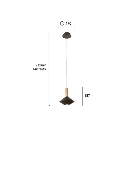 (Preview 2) Φωτιστικό κρεμαστό μεταλλικό μαύρο GU10 Kona VIOKEF