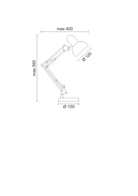 (Preview 2) Φωτιστικό γραφείου μεταλλικό μαύρο Ε27 20W SPOTLIGHT