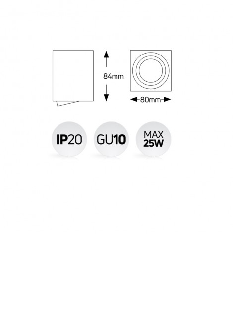 (Preview 2) Σποτ επίτοιχο στρογγυλό μαύρο D80 GU10 GEYER