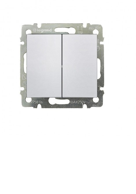 (Preview 1) Valena διακόπτης διπλός αλλέ ρετούρ λευκός LEGRAND