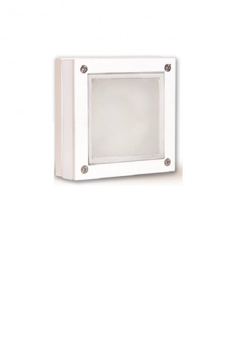 (Preview 1) Απλίκα τοίχου τετράγωνη διπλού φωτισμού αλουμίνιο λευκό LED IP64 LIGHTUP