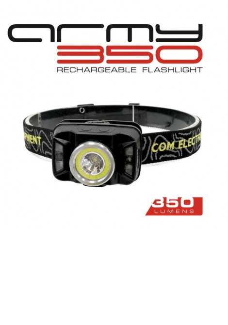 (Preview 1) Φακός κεφαλής επαναφορτιζόμενος led 350lm ARMY 350