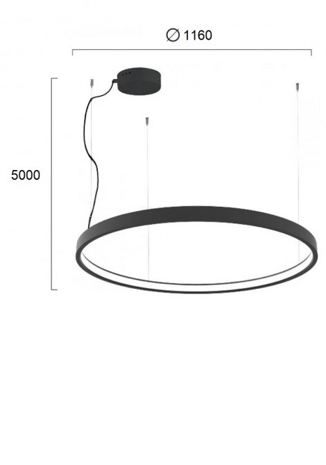 (Preview 2) Φωτιστικό κρεμαστό μεταλλικό μαύρο Led 63W 3000K Verdi VIOKEF