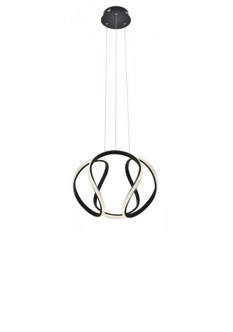 (Preview 1) Φωτιστικό κρεμαστό Led μεταλλικό μαύρο ακρυλικό κρύσταλλο 40W 3000K Berlin VIOKEF