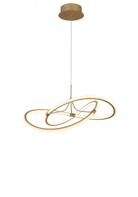 (Preview 1) Φωτιστικό κρεμαστό μεταλλικό χρυσό ματ Led 60W 3000K Lorra VIOKEF