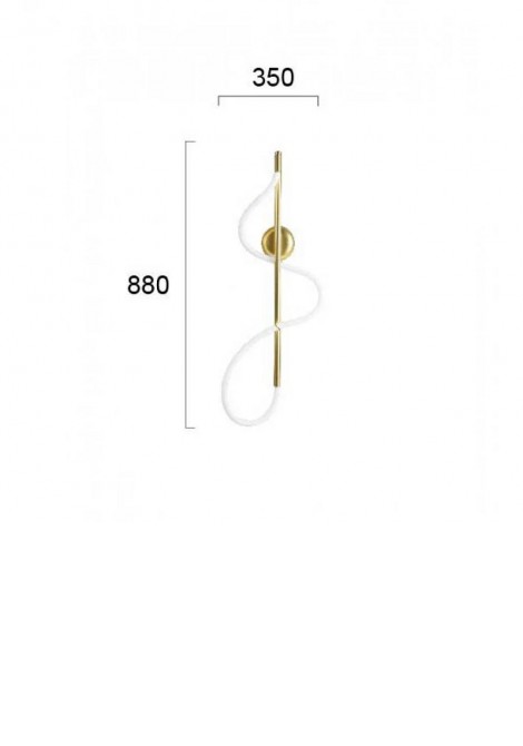 (Preview 2) Απλίκα τοίχου stell & σιλικόνη χρυσή Led 30W 3000K Annete VIOKEF