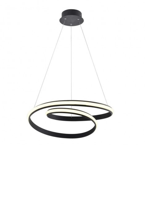 (Preview 1) Φωτιστικό κρεμαστό μεταλλικό μαύρο με ακρυλικό Led 30W 3000K Sigma VIOKEF