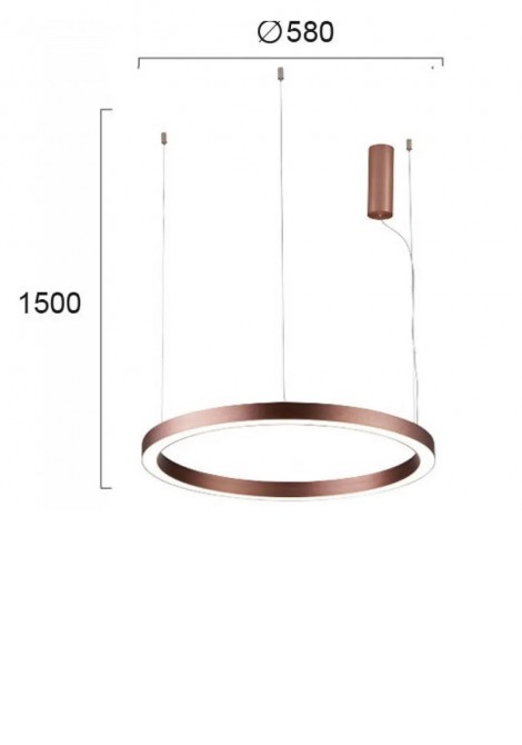 (Preview 2) Φωτιστικό κρεμαστό μεταλλικό καφέ Led 48W 3000K Choco VIOKEF