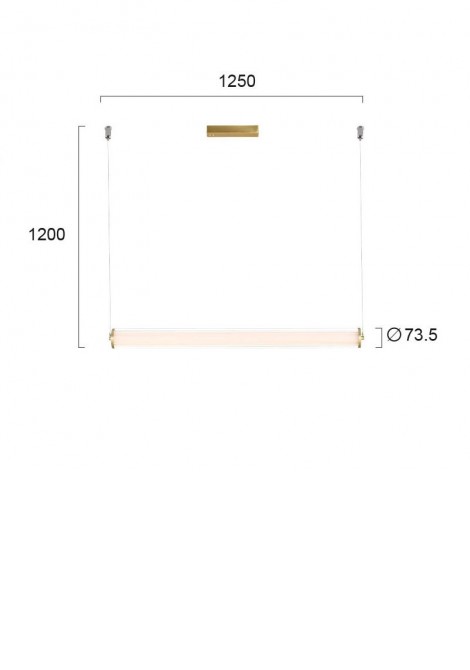 (Preview 2) Φωτιστικό κρεμαστό ράγα από γυαλί σε χρυσό ματ Led 45W 3000K Frida VIOKEF