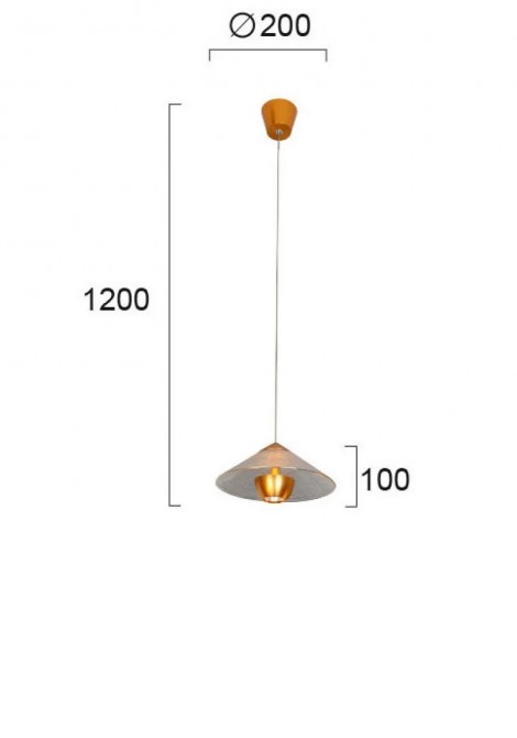 (Preview 2) Φωτιστικό κρεμαστό από γυαλί σε χρυσό ματ Led 10W 3000K Glamour VIOKEF