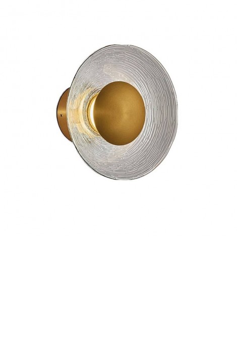 (Preview 1) Απλίκα τοίχου από γυαλί σε χρυσό ματ Led 8W 3000K Glamour VIOKEF