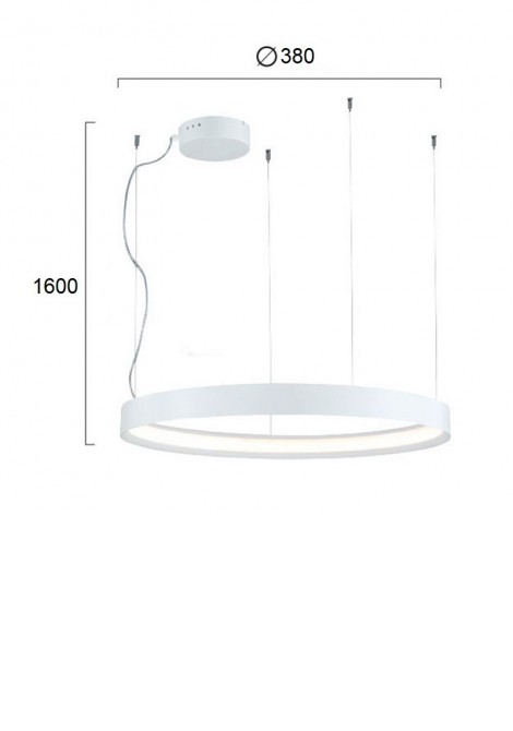 (Preview 2) Φωτιστικό κρεμαστό μεταλλικό λευκό Led 33W 3000K Verdi VIOKEF